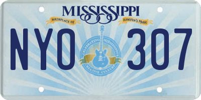 MS license plate NYO307