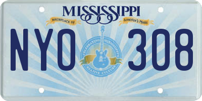 MS license plate NYO308
