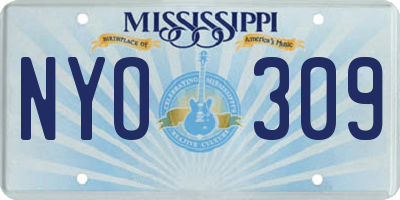 MS license plate NYO309