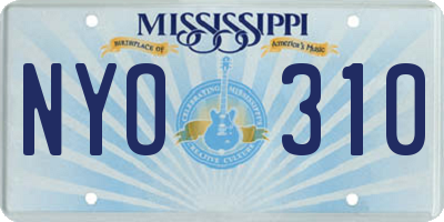 MS license plate NYO310