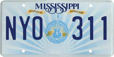 MS license plate NYO311