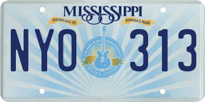 MS license plate NYO313