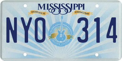 MS license plate NYO314
