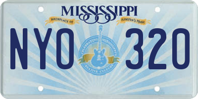 MS license plate NYO320