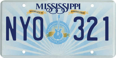 MS license plate NYO321