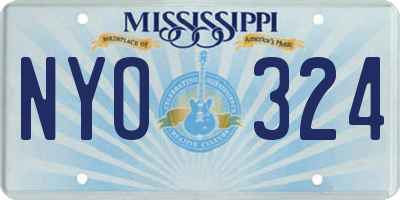 MS license plate NYO324