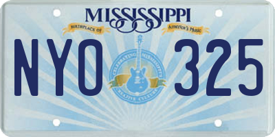 MS license plate NYO325