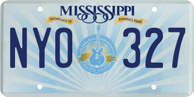 MS license plate NYO327