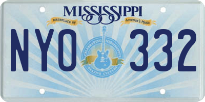 MS license plate NYO332