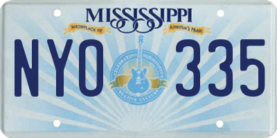 MS license plate NYO335