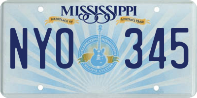MS license plate NYO345