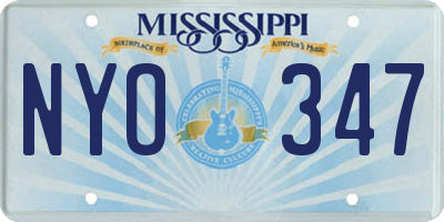 MS license plate NYO347
