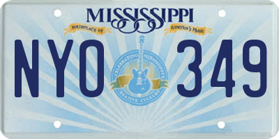MS license plate NYO349