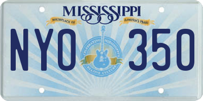 MS license plate NYO350