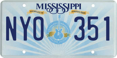 MS license plate NYO351