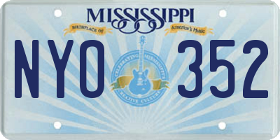 MS license plate NYO352