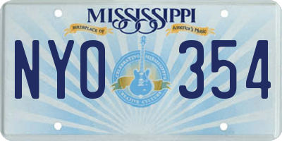 MS license plate NYO354