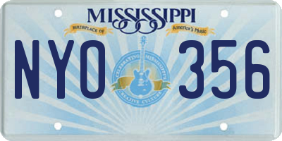 MS license plate NYO356