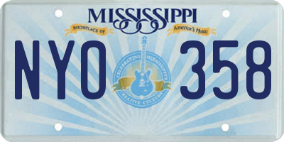 MS license plate NYO358