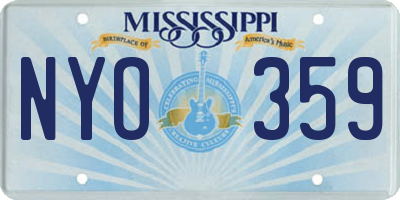 MS license plate NYO359