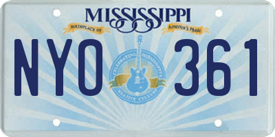 MS license plate NYO361