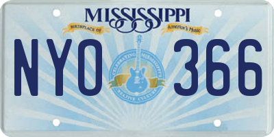 MS license plate NYO366