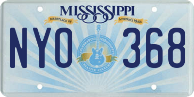 MS license plate NYO368