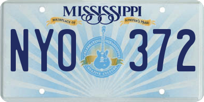 MS license plate NYO372
