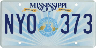 MS license plate NYO373