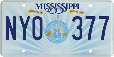 MS license plate NYO377