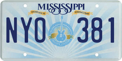 MS license plate NYO381