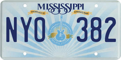MS license plate NYO382