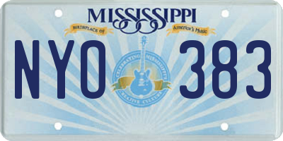 MS license plate NYO383