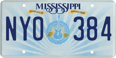 MS license plate NYO384