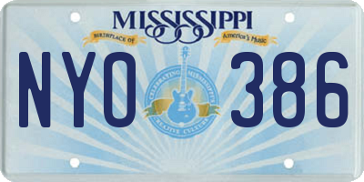 MS license plate NYO386
