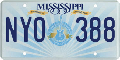 MS license plate NYO388