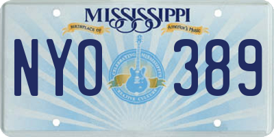 MS license plate NYO389