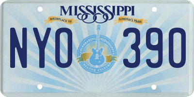 MS license plate NYO390