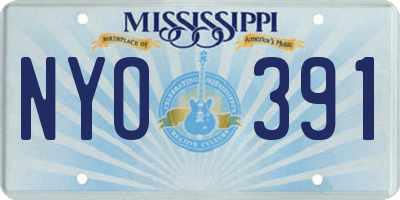MS license plate NYO391