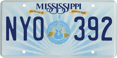 MS license plate NYO392