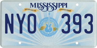 MS license plate NYO393