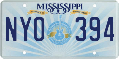 MS license plate NYO394