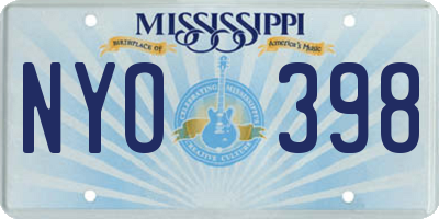 MS license plate NYO398