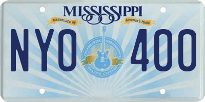 MS license plate NYO400