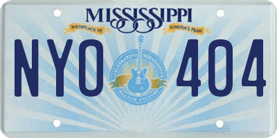 MS license plate NYO404