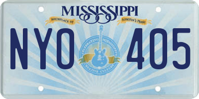 MS license plate NYO405