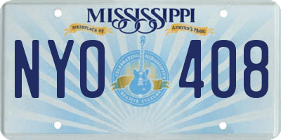 MS license plate NYO408