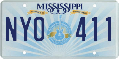 MS license plate NYO411