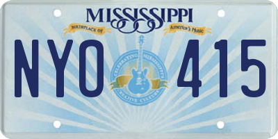 MS license plate NYO415