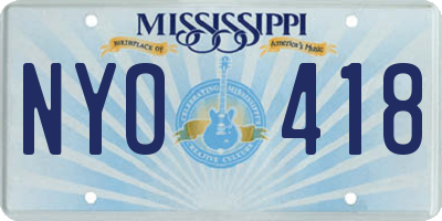 MS license plate NYO418